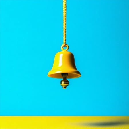 an real notification bell on a cool blue background with bright colours-1