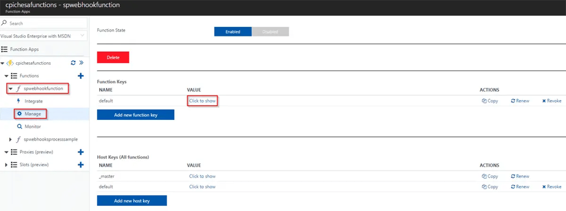 Functions App in Azure Manage