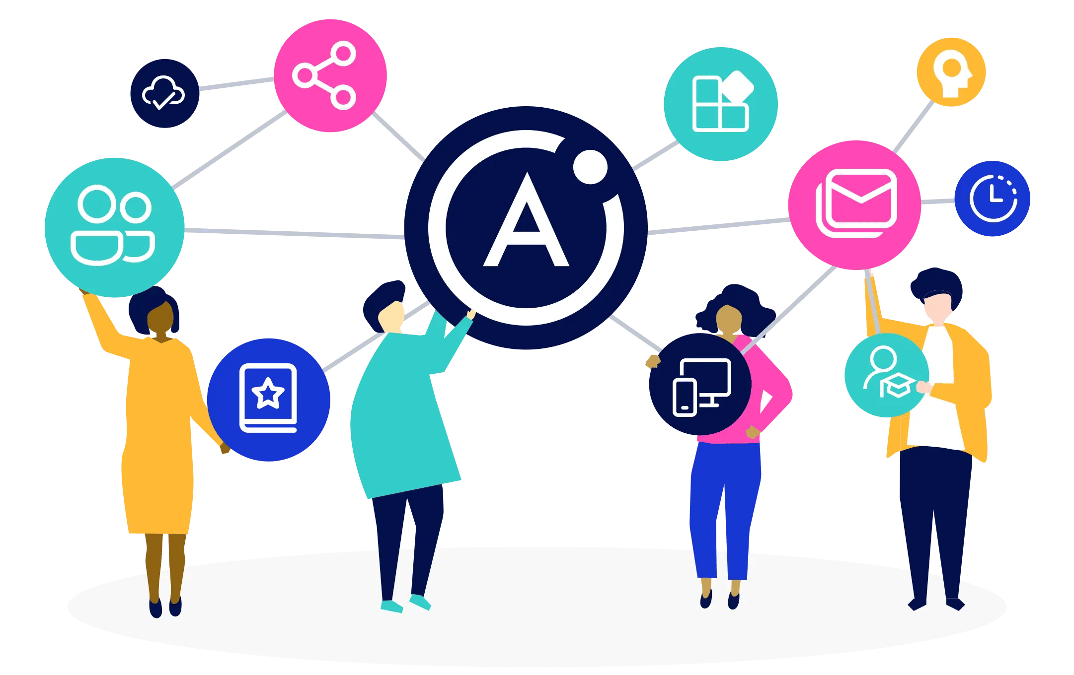 Connecting People and Knowledge illustration people