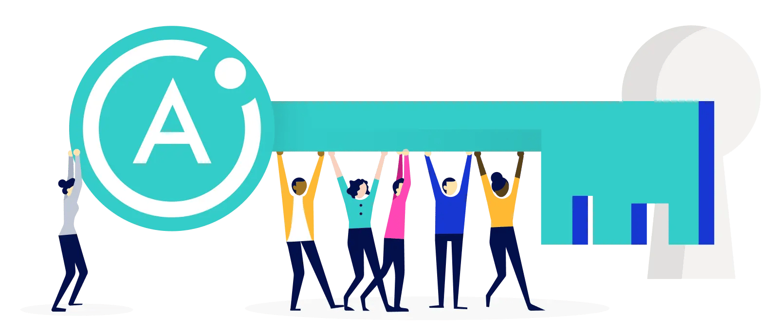 Master Key horizontal cyan