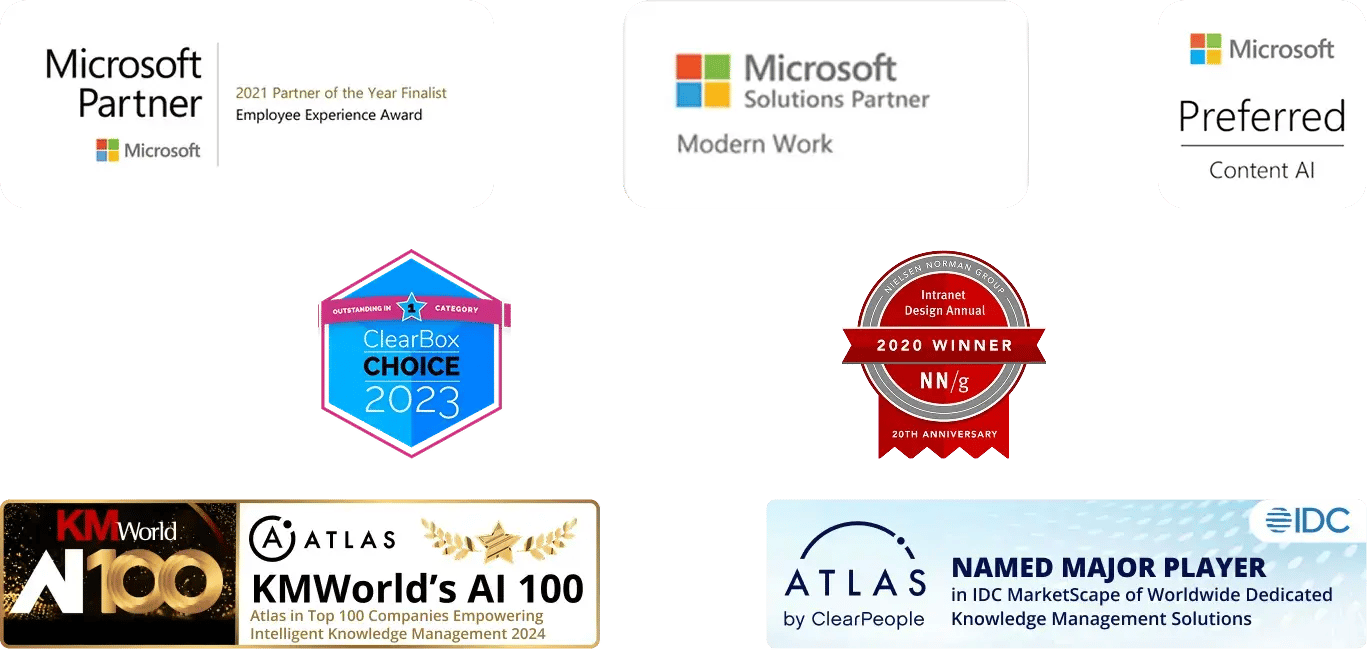 Overview of all awards for Atlas by ClearPeople