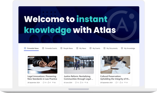 Atlas Knowledge Intranet Screen Mockup