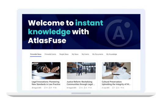 Welcome to knowledge with AtlasFuse screen mockup