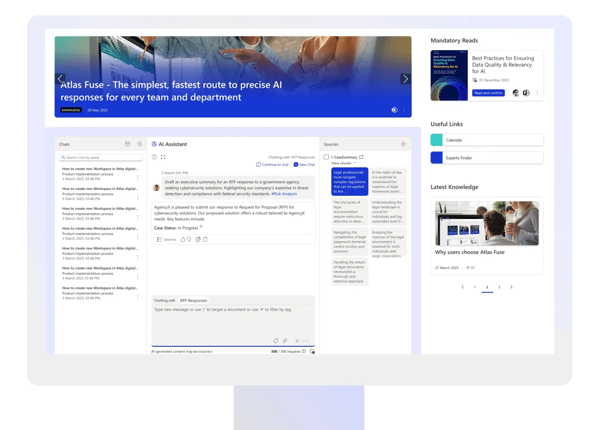 Atlas AI Assistant web part on desktop