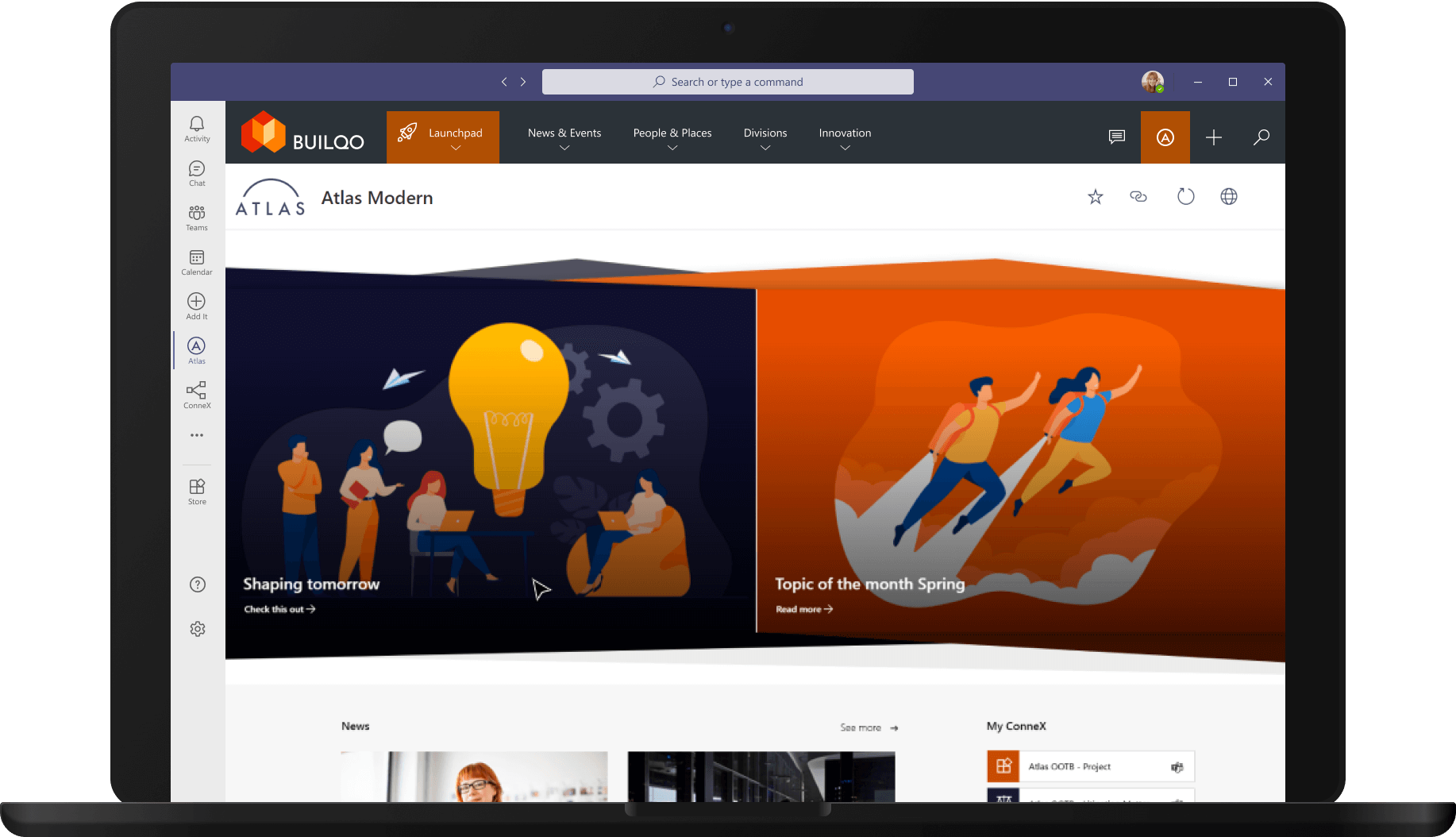 Atlas in Microsoft Teams monitor
