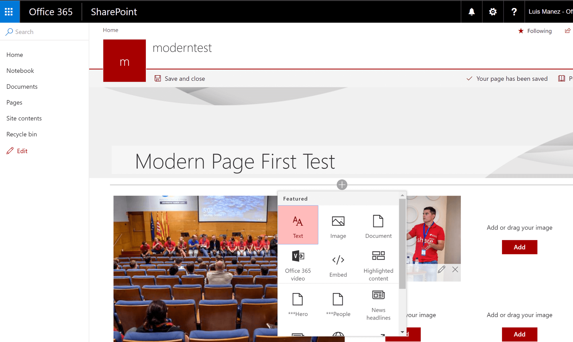 SharePoint Modern page