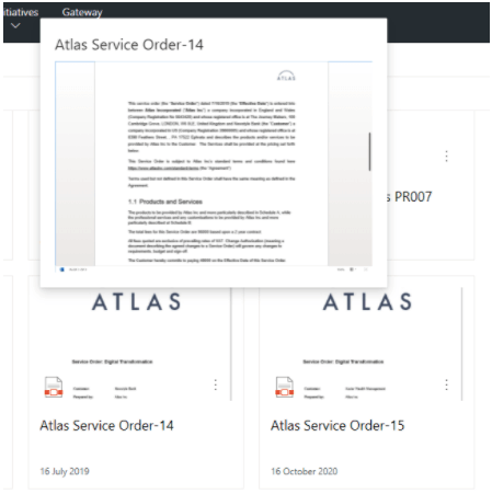 Atlas search lets you hover to get a preview of the document without having to leave the page you're on.