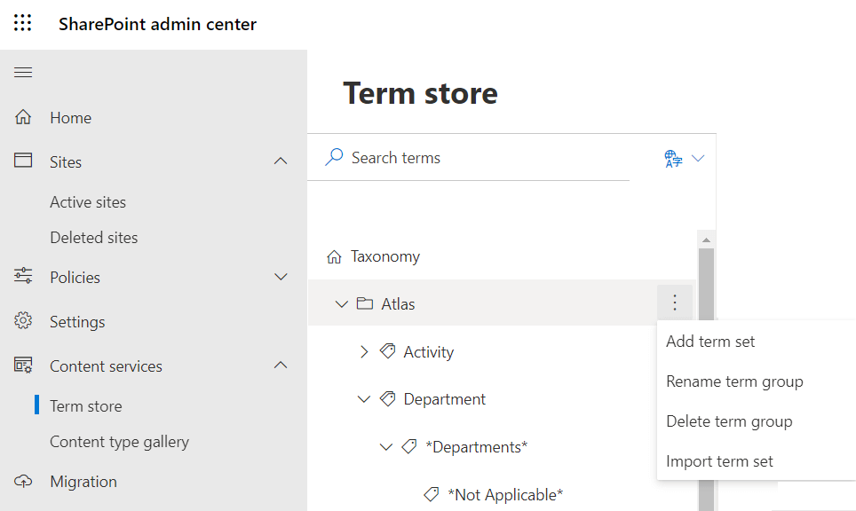Term store in SharePoint 3
