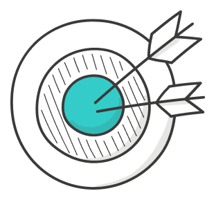 Bulls eye cyan illustration