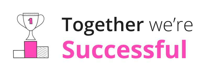 Together were successful transparent pink