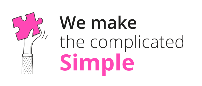 We make the complicated simple transparent pink