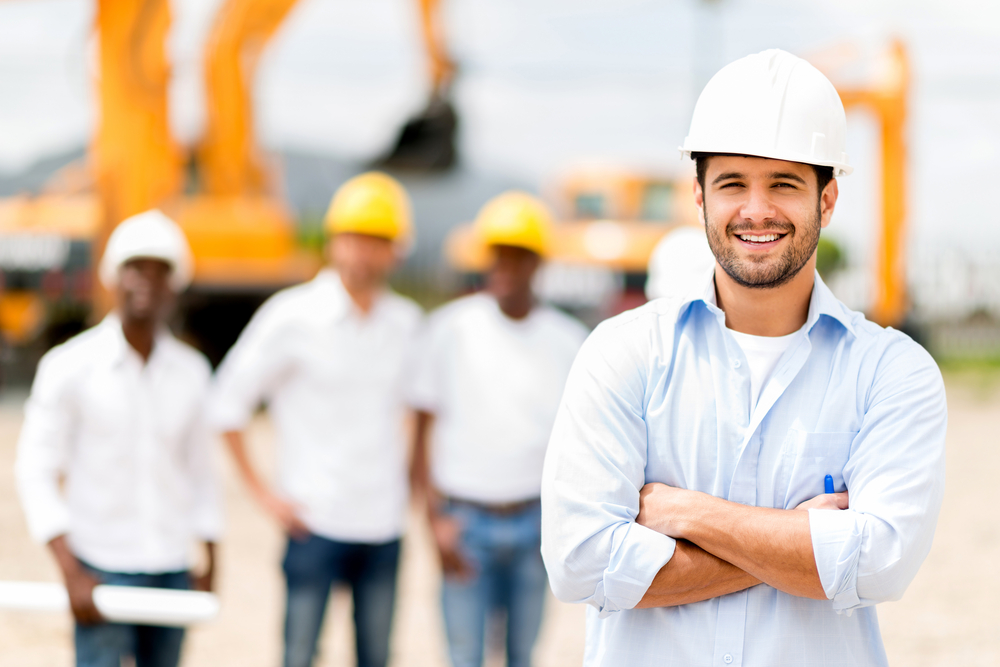 Frontline workers on a construction site.