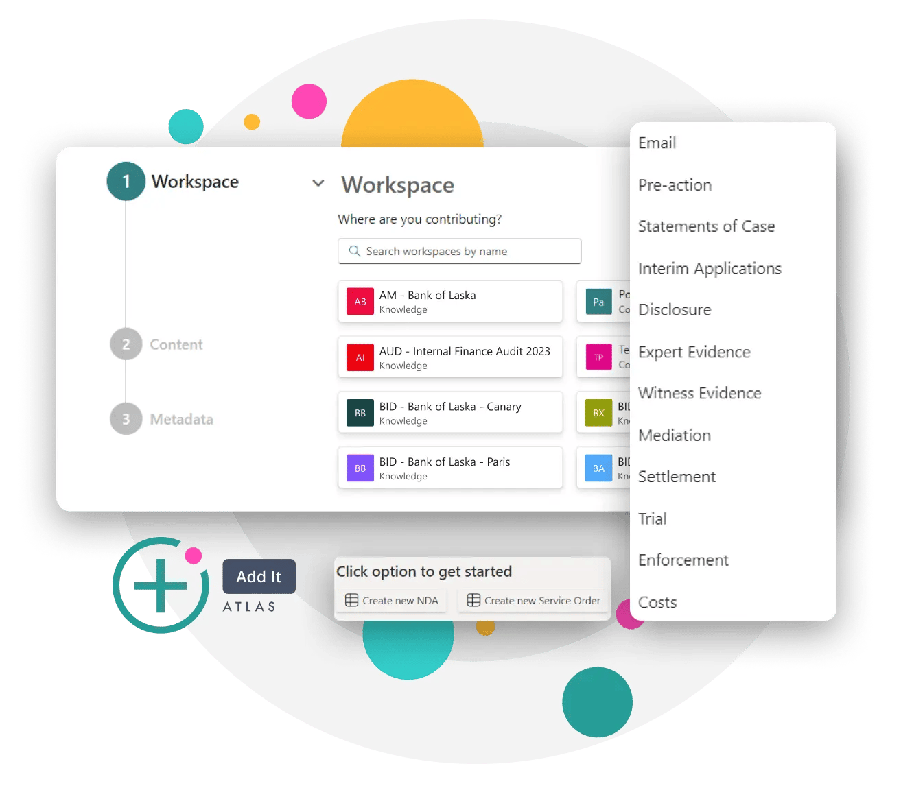 Atlas Add It screenshots with label, dots and circle