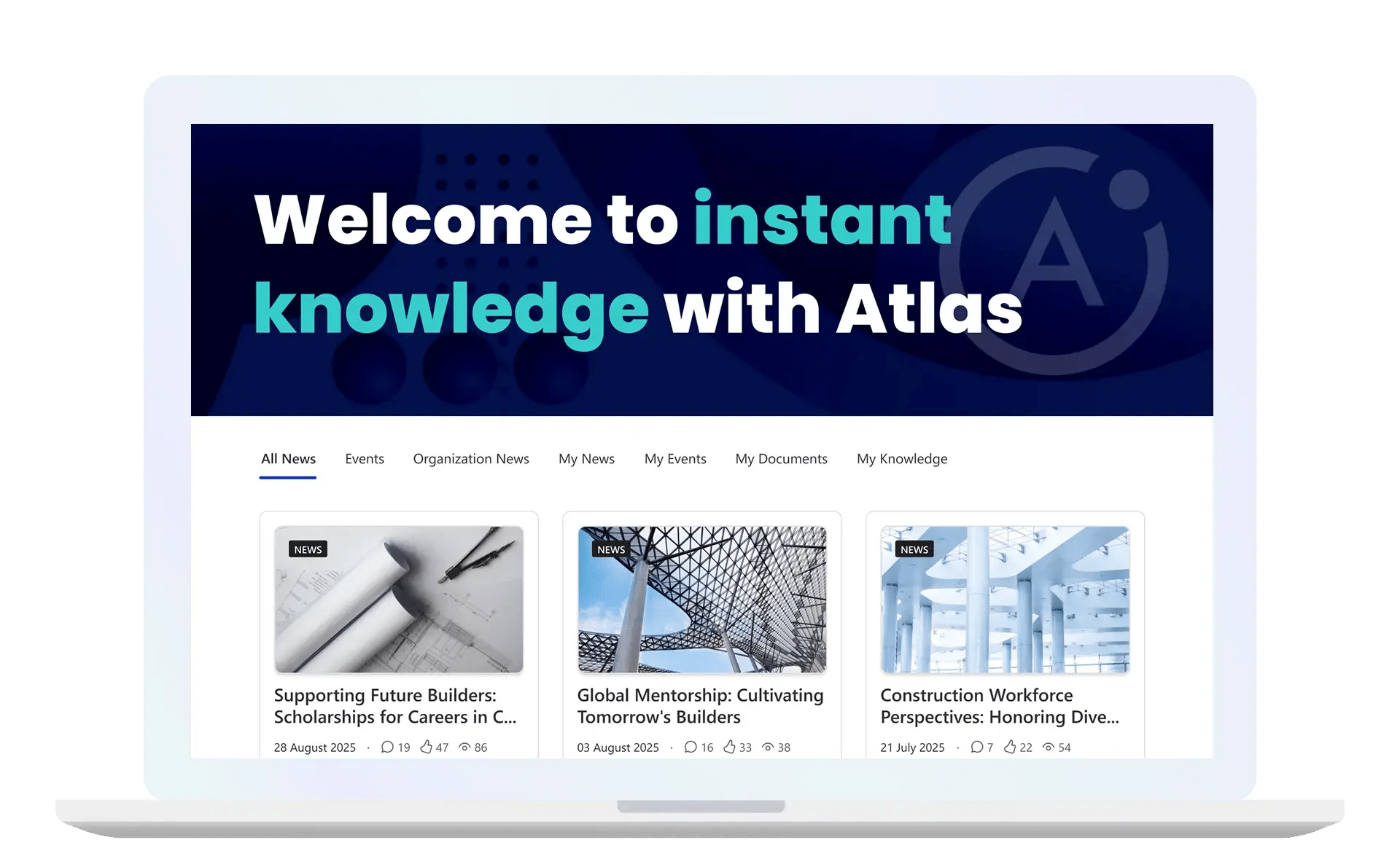 Atlas home page for the construction sector