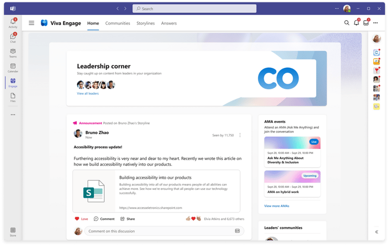 Viva Engage - Leadership Corner