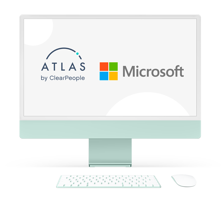 Atlas and Microsoft 365 logo on a computer screen