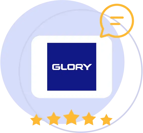 Glory Global Solutions logo with 5 stars