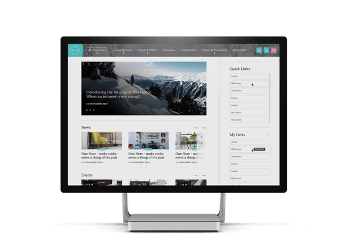 Screenshot of Atlas Digital Workspace, more than just an intranet