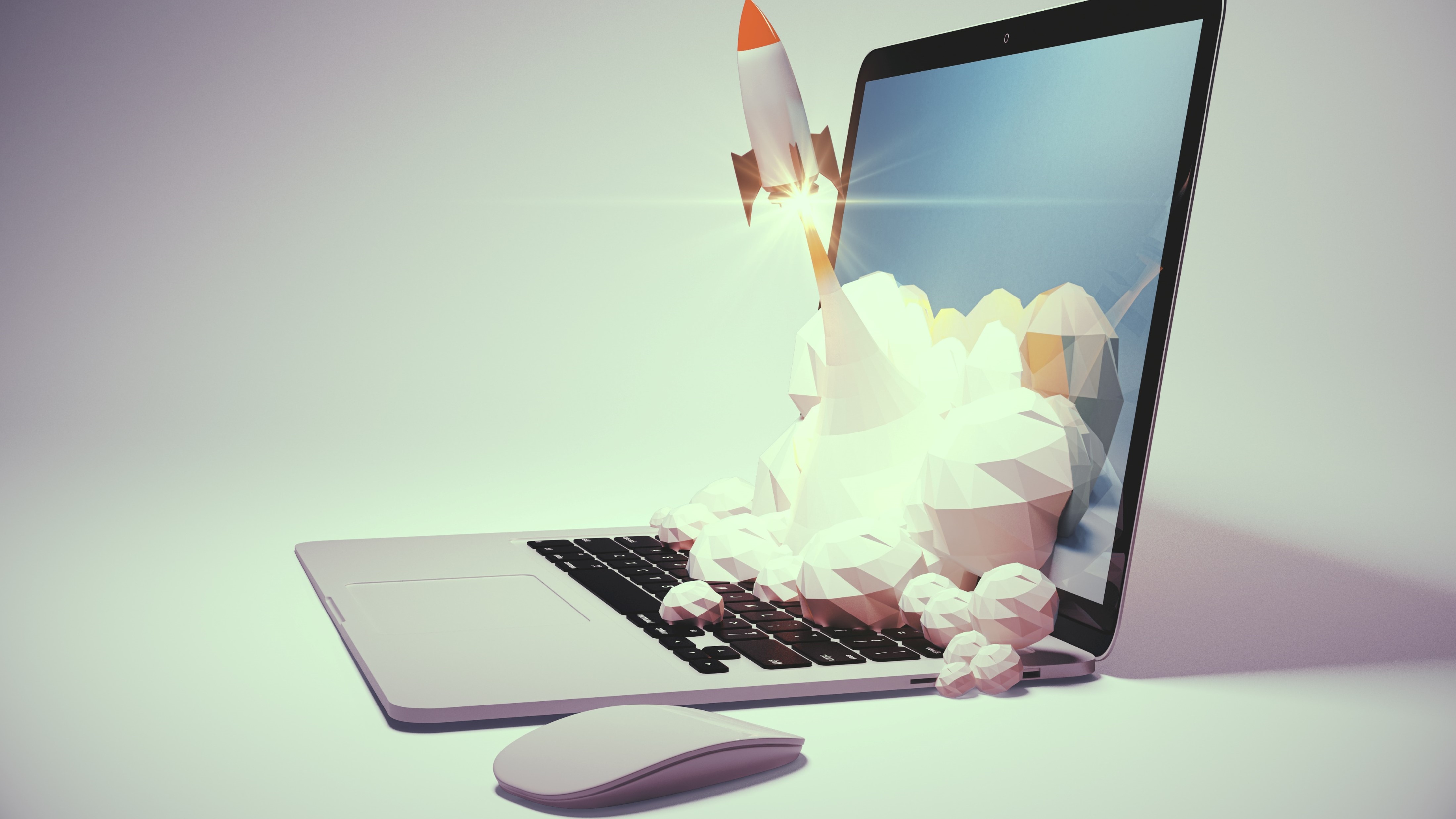 Rocket launching from laptop